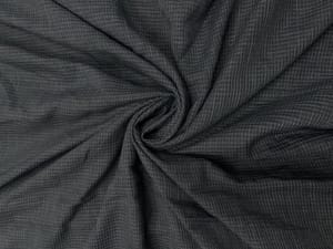 Dark Grey Color Checks Cotton Linen Fabric