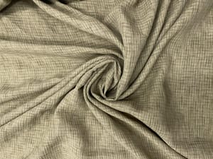 Khakhi Color Checks Cotton Linen Fabric