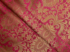 Magenta FloralSemi Brocade fabric