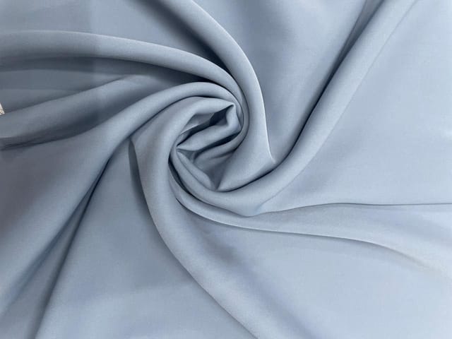 Greys Blue N744 Plain Japanese Crepe Fabric