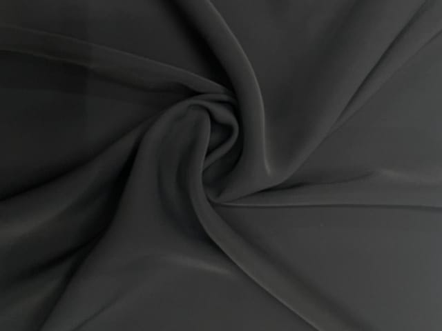 Dark Grey Plain Japanese Crepe Fabric