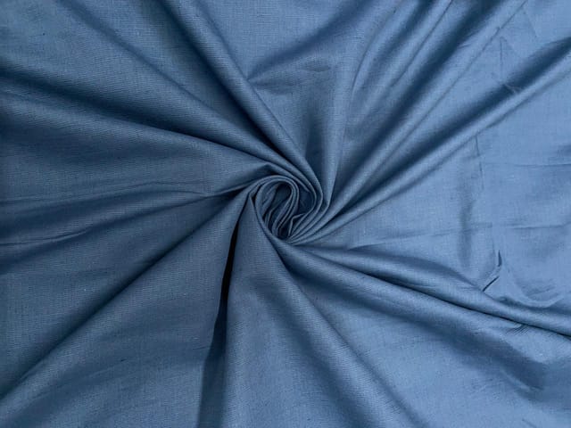Matte Blue PLain Premium Cotton Linen Fabric N88