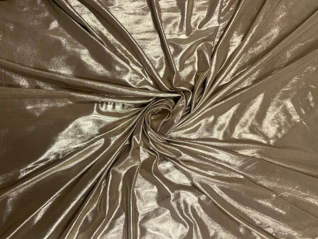 Light Golden Plain Venazia Lycra Foil Fabric