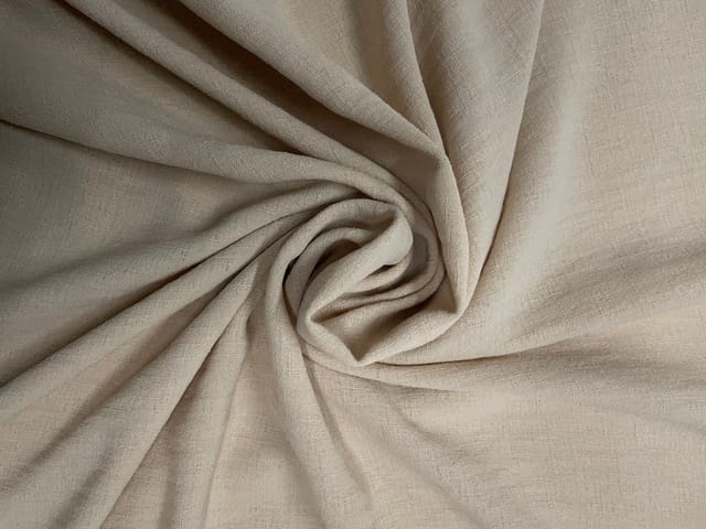 Light Beige Plain Linen Slub Fabric