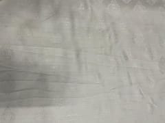 White Abstract Naysha Silk Fabric