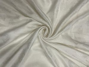 White Abstract Naysha Silk Fabric