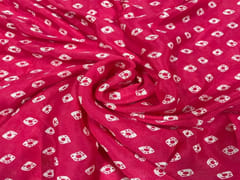 Rasberry Pink Geometric Chinon Chiffon Fabric