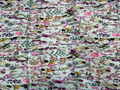 Sea Green Multicolor Floral Chinon Chiffon Fabric