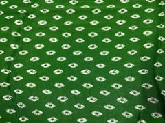 Green Geometric Chinon Chiffon Fabric