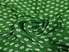 Green Geometric Chinon Chiffon Fabric