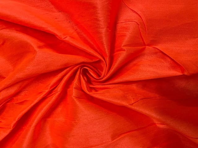 Orange Plain Dupion Fabric Fabric