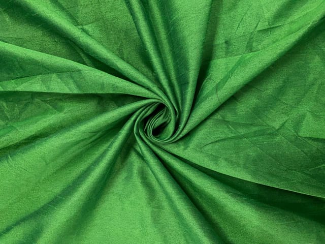 Green Plain Dupion Fabric N11D Fabric