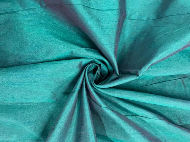 Rama Green Plain Two Tone Dupion Fabric N95 Fabric