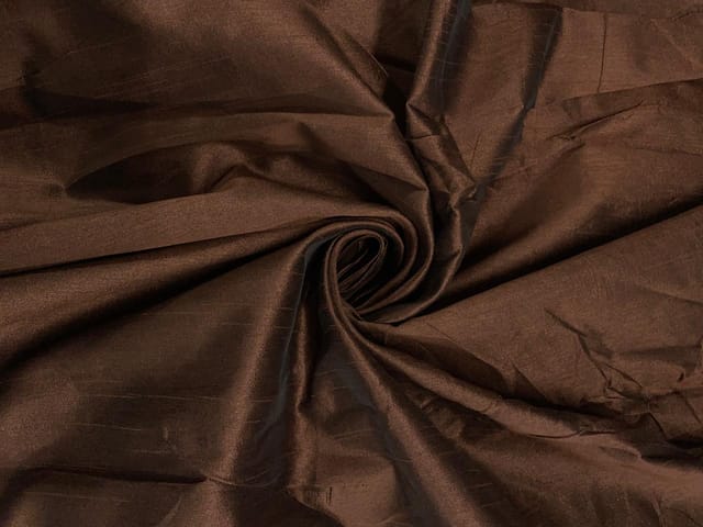 Brown Plain Dupion Fabric N113 Fabric