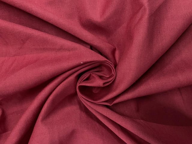 Dusty Red Plain Cotton Fabric Fabric
