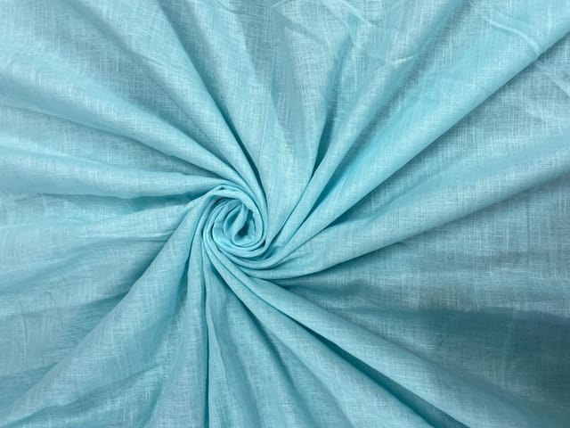 Sky Blue Plain Cotton Linen Fabricn71Ll Fabric