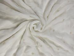 White Dyeable Floral Georgette Embroidery Fabric