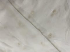 White Dyeable Floral Georgette Embroidery Fabric