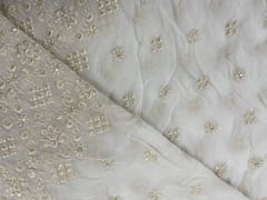 White Dyeable Floral Georgette Embroidery Fabric
