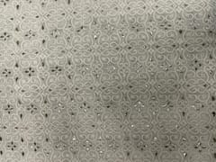 White Dyeable Geometric Georgette Embroidery Fabric