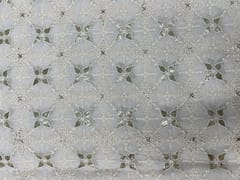 White Dyeable Geometric Georgette Embroidery Fabric