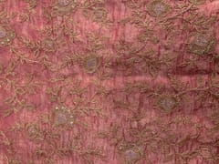Red Floral Pure Tissue Embroidery Fabric