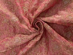Red Floral Pure Tissue Embroidery Fabric