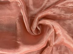 Peach Plain Pure Silk Tissue Fabric