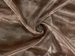Dark Beige Plain Pure Silk Tissue Fabric