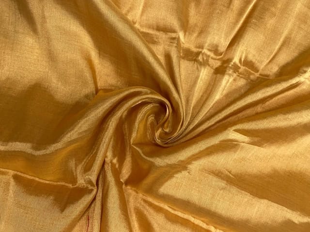 Gold Plain Pure Silk Tissue Fabric