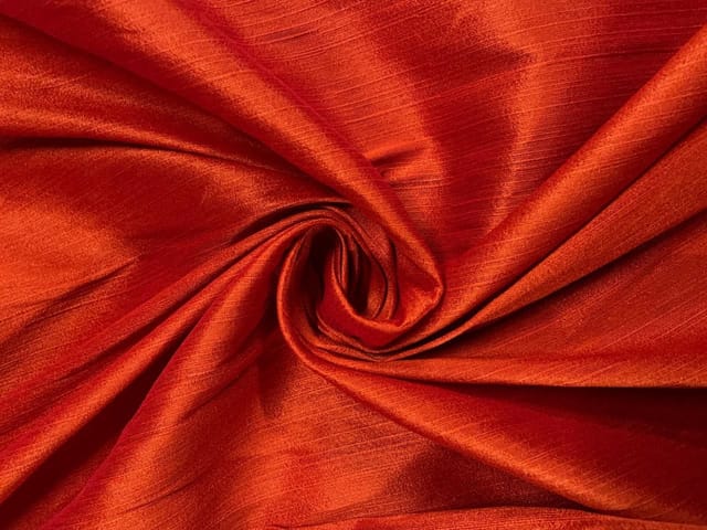Orange Plain Dupion Fabric N402 Fabric