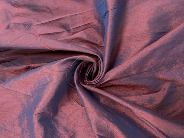 Teal Blue Plain Two Tone Dupion Fabric Fabric