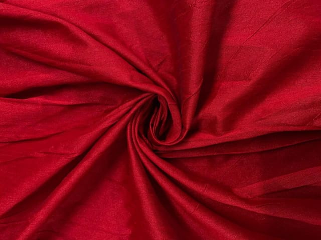 Red Plain Dupion Fabric N25 Fabric