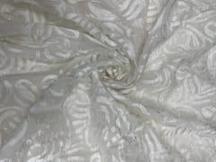 Dyeable Floral Embroidered Organza Fabric