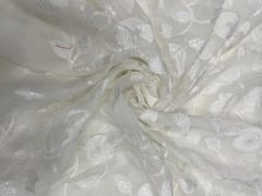Dyeable Floral Embroidered Organza Fabric