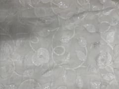 Dyeable Floral Embroidered Organza Fabric