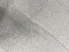 White Dyeable Geometric Dola Silk Embroidery Fabric