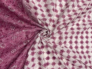 Pink Floral Cotton Dupatta Fabric