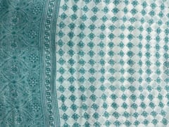 Sea Green Floral Cotton Dupatta Fabric