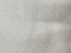 White Dyeable Geometric Dola Silk Embroidery Fabric