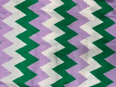 Green Chevron Linen Satin Print Fabric