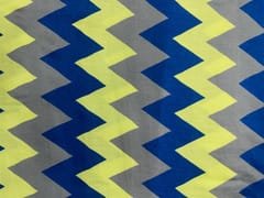 Navy Blue Chevron Linen Satin Print Fabric