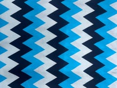 Sky Blue Chevron Linen Satin Print Fabric