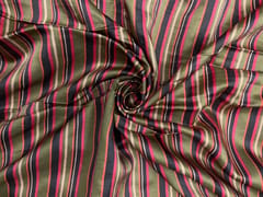 Light Brown Stripes Linen Satin Print Fabric