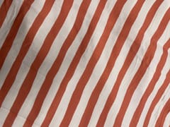 White Peach Stripes Pure Chanderi Print Fabric