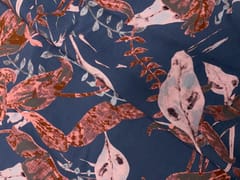 Grey Floral Pure Chanderi Print Fabric
