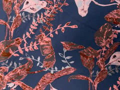 Grey Floral Pure Chanderi Print Fabric