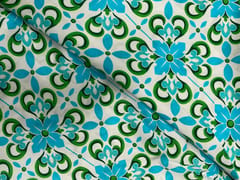 Sky Blue Green Abstract Pure Chanderi Print Fabric