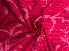 Red Floral Pure Chanderi Print Fabric