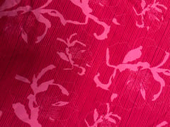 Red Floral Pure Chanderi Print Fabric